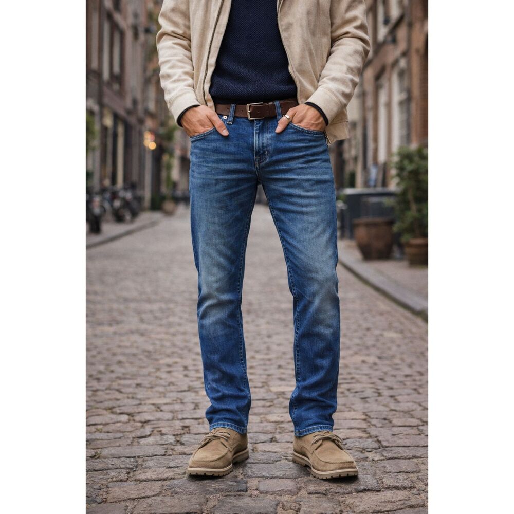 Scotch & Soda Amsterdams Bauw Blue Ralston Straight Leg Jeans Pants Mens Size 28